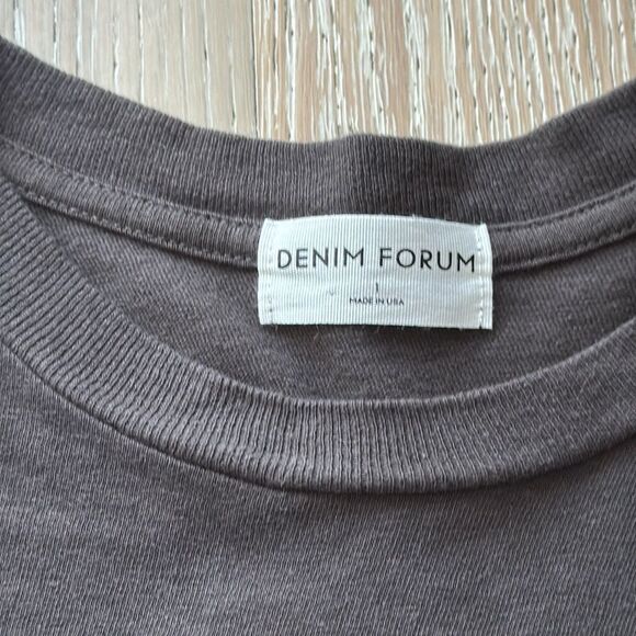 Denim Forum The Old Favorite Tee Sunshine University Cotton Brown Sz1 - Picture 11 of 11